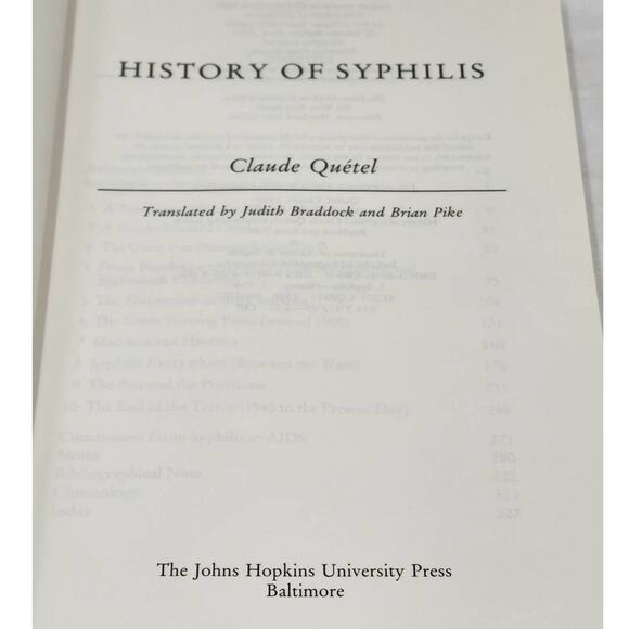 History of Syphilis By Claude Quetel From 1495-Present Vintage Paperback 1990 - Picture 9 of 9